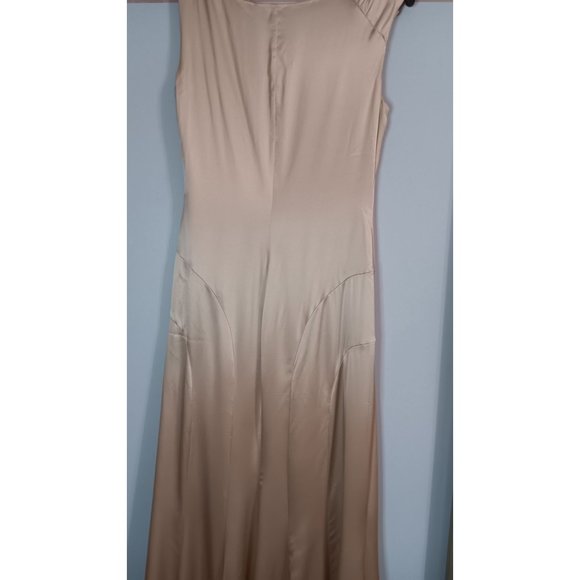 BCBG Paris 2 Silk Maxi Beige Embellished Dance Event New Years Classic Dress - Picture 5 of 6